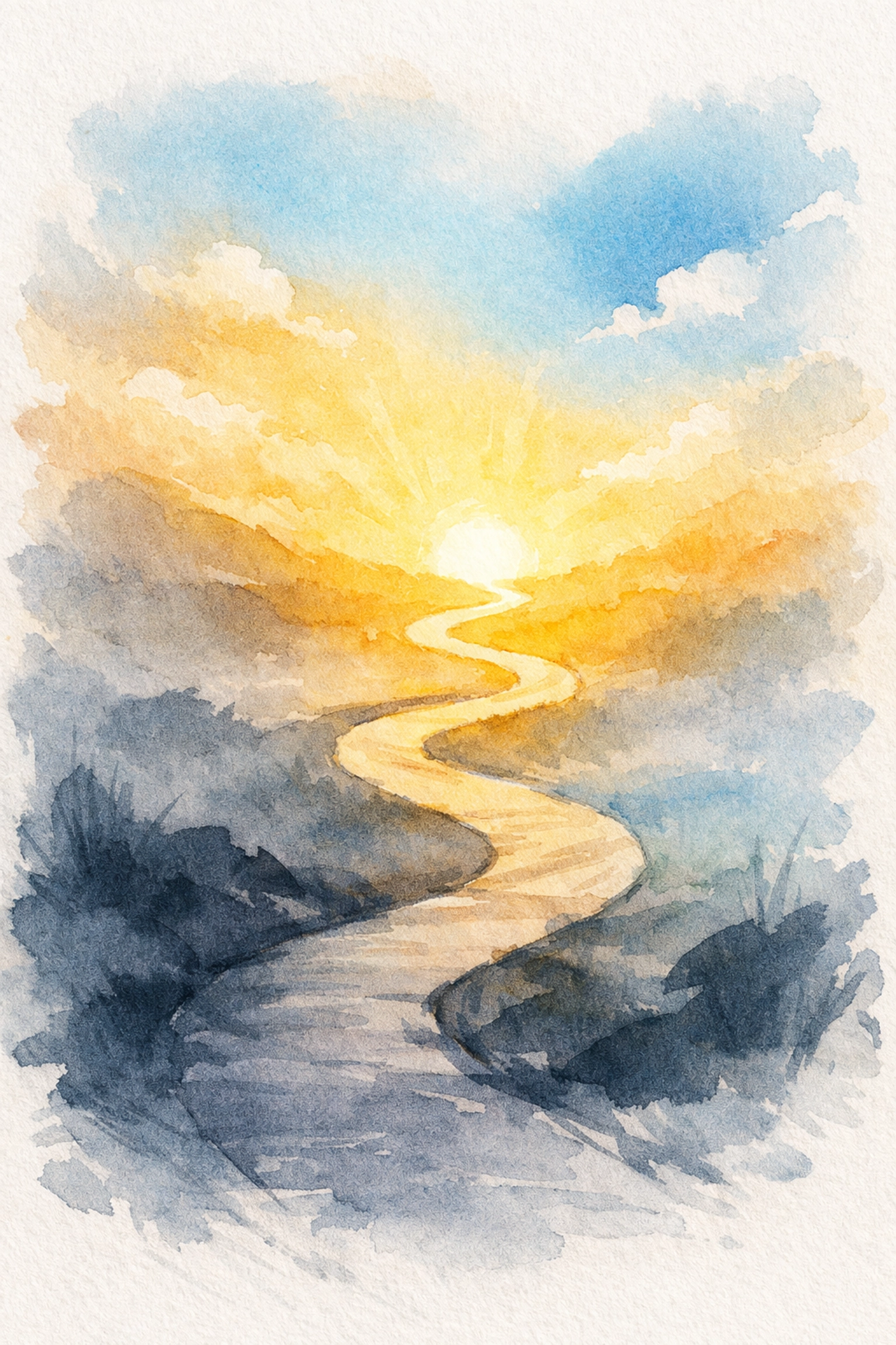 Path leading from darkness to light representing hope and healing journey