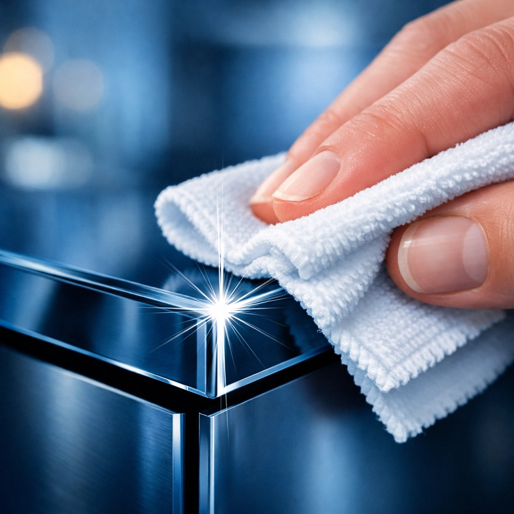 Macro shot of detailed polishing demonstrating Ninja level precision in residential cleaning Massachusetts.