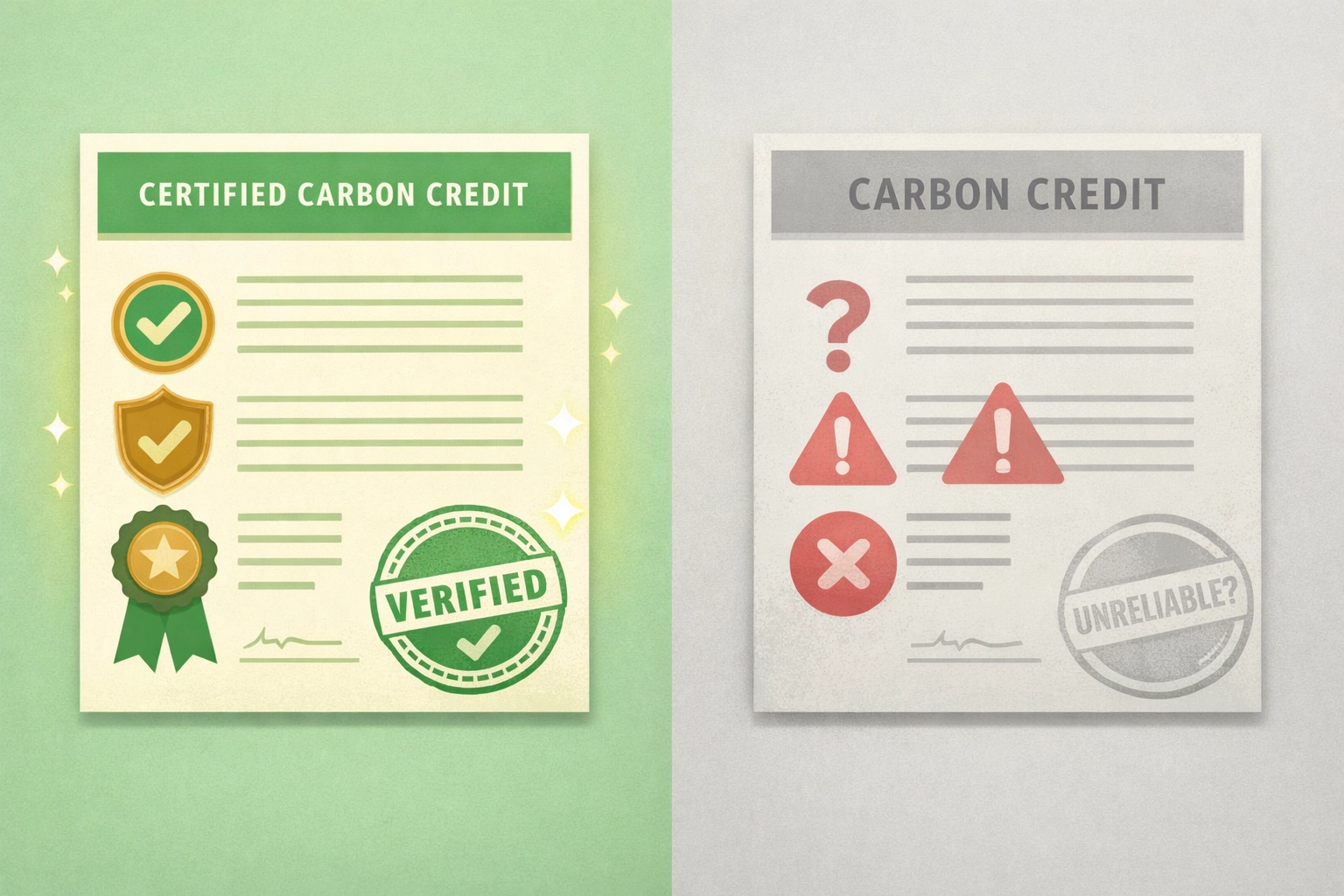 High-quality versus low-quality carbon credits comparison for net zero targets