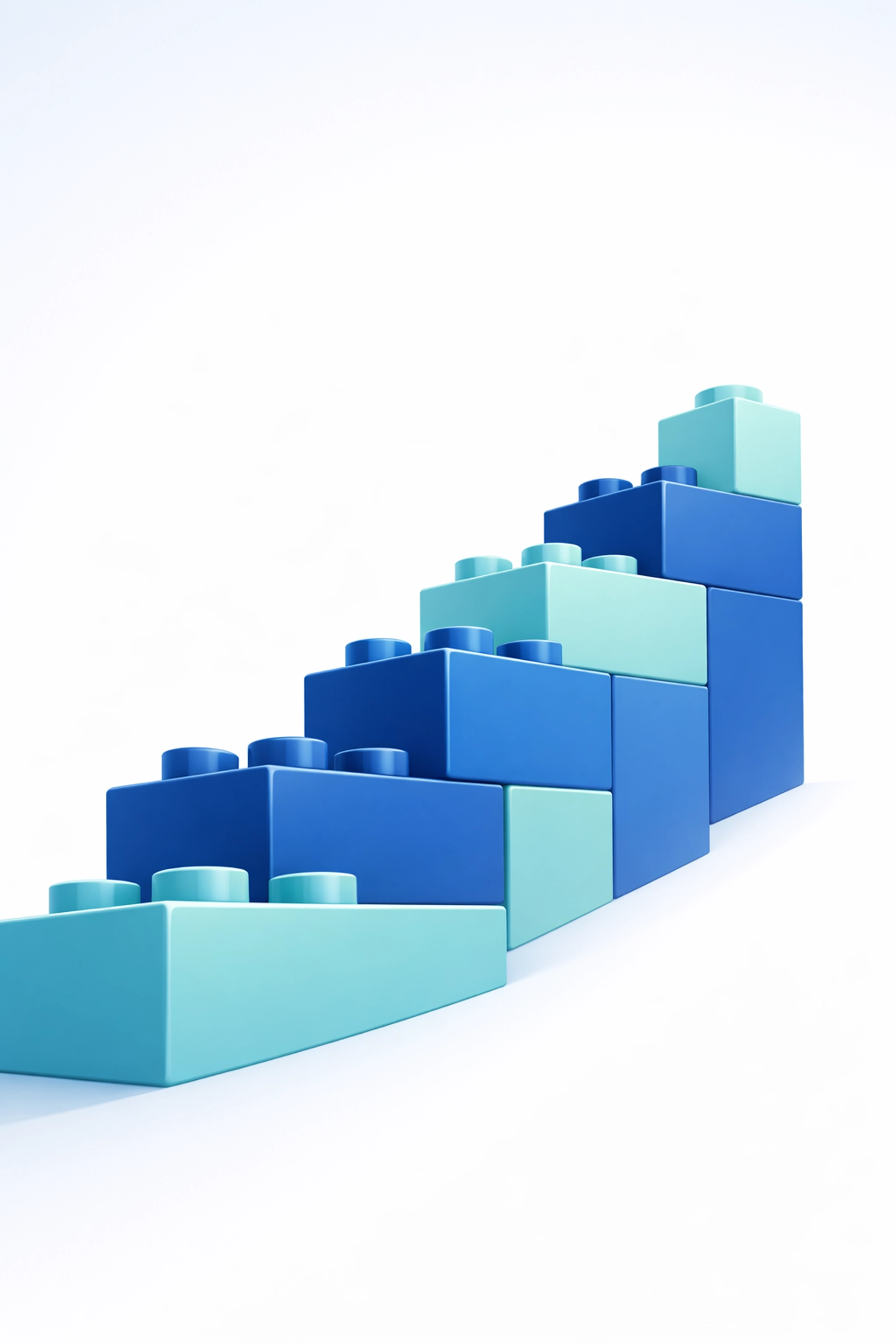 Modular blocks forming a staircase representing scalable growth for a professional website platform.