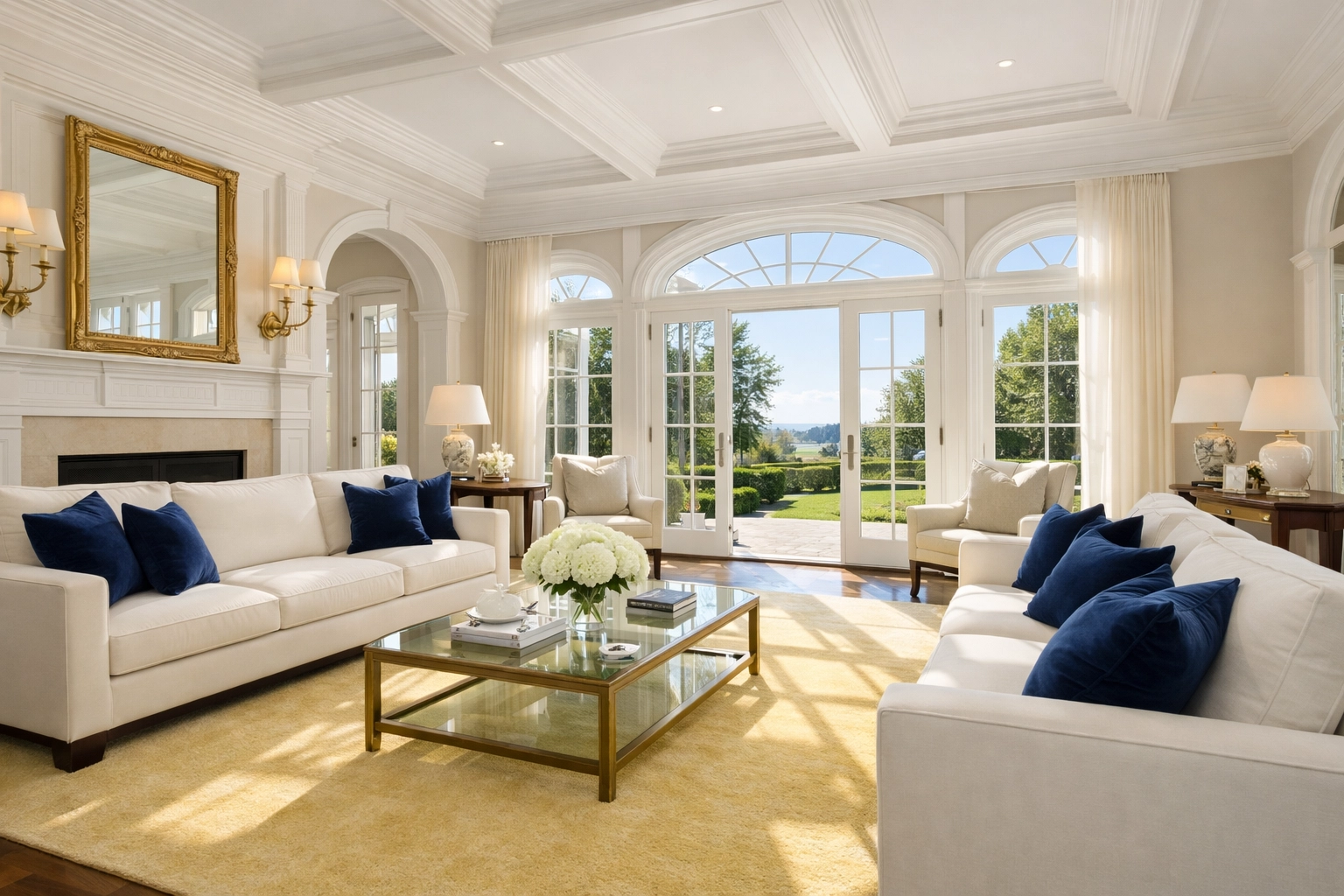 Healthy, dust-free Southborough living room following professional post construction cleaning services.