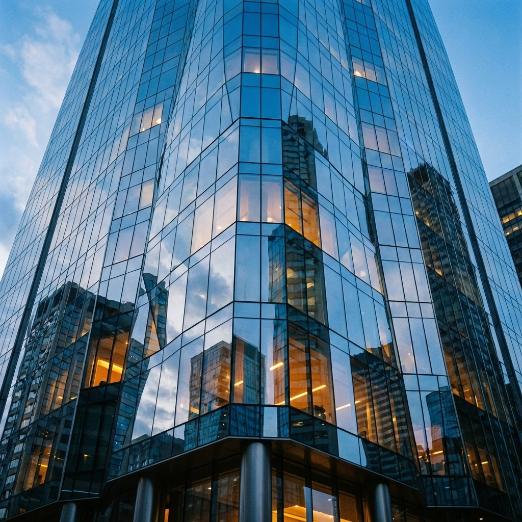 Modern skyscraper viewed from below, reflecting transparency and maturity in the alternative investments industry.