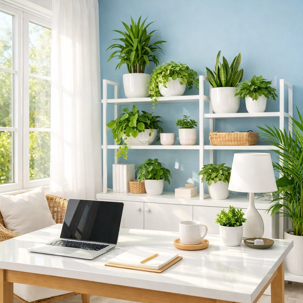 Healthy and fresh home office cleaned using eco-friendly products from house cleaning services MA.