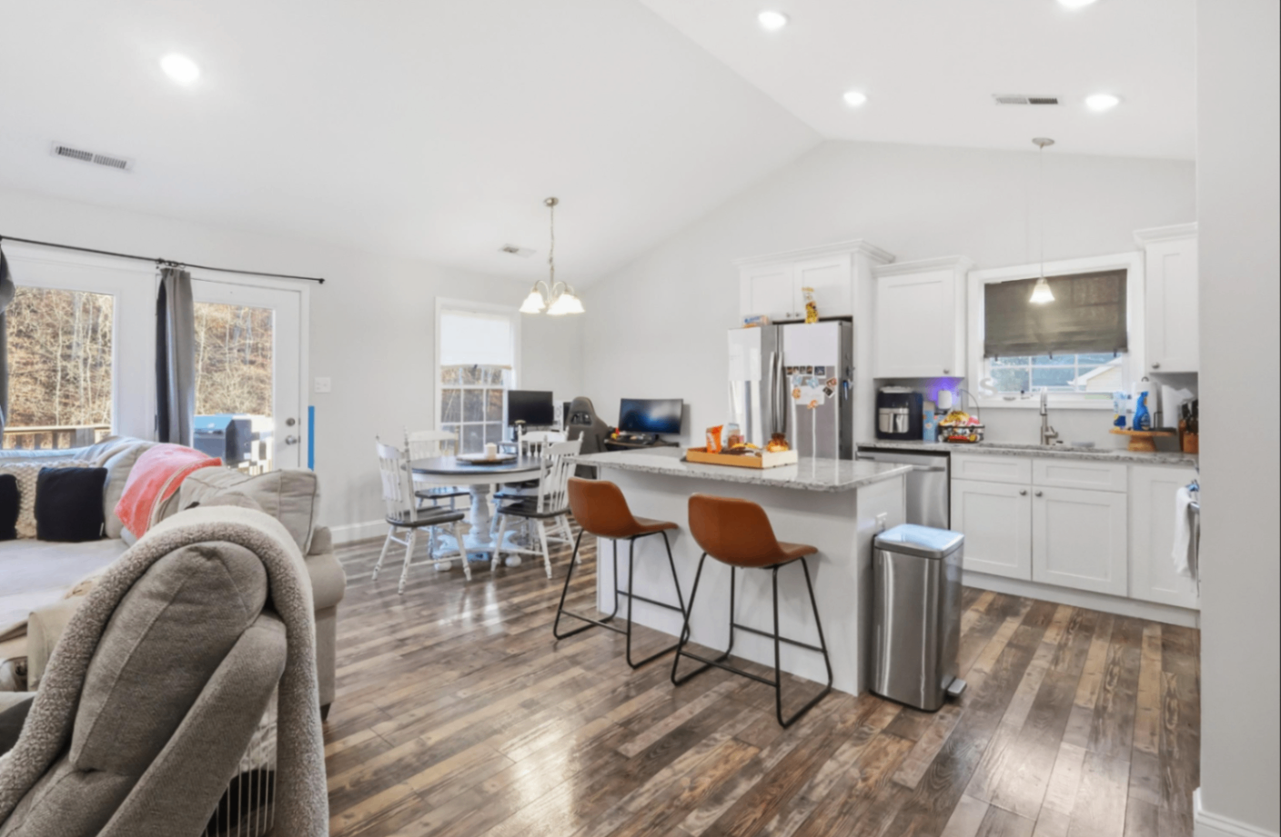 Bright, Open-Concept Kitchen and Living Area