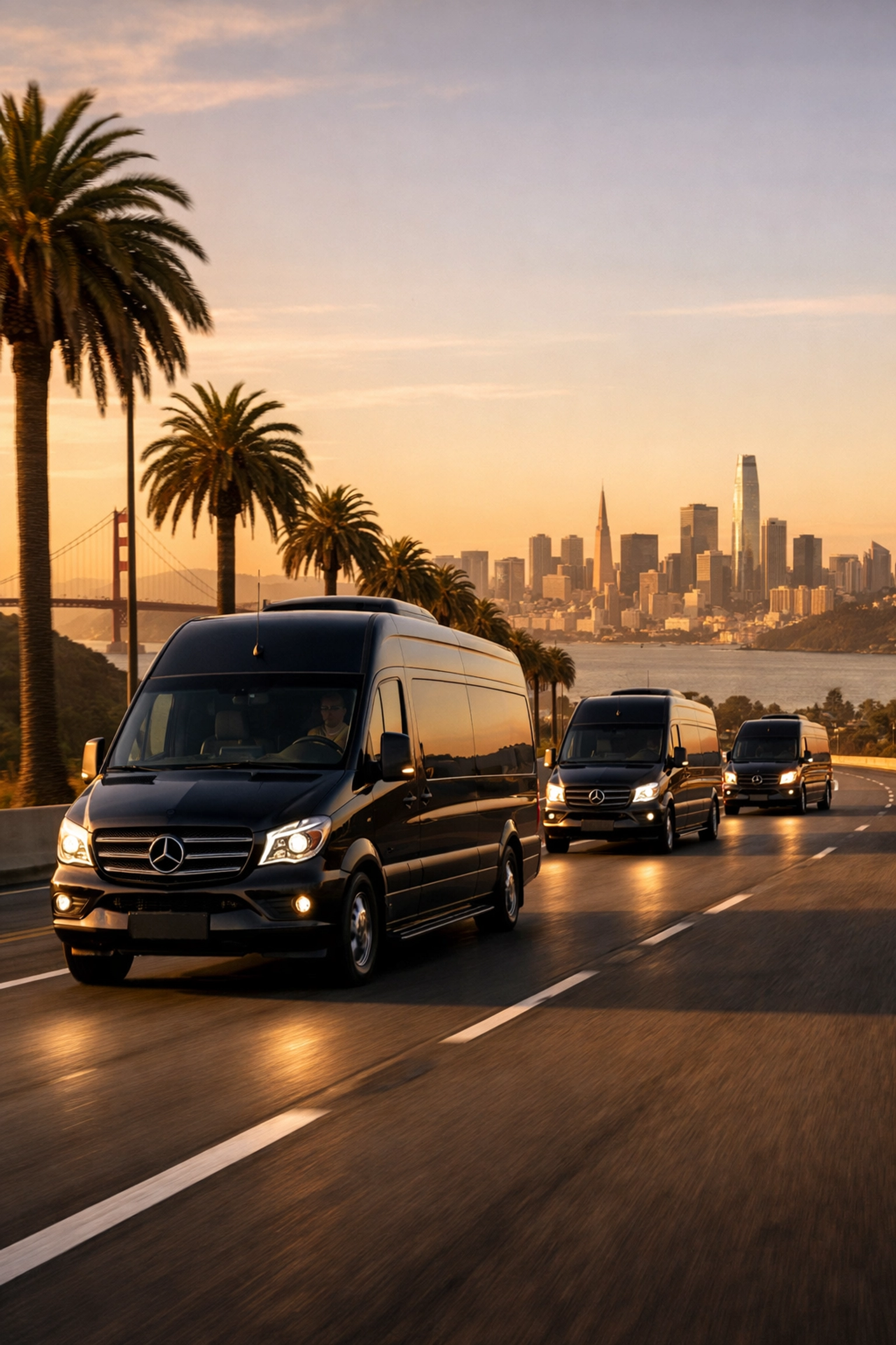PRESS RELEASE: The Ultimate Guide to Super Bowl Corporate Travel Management – Everything CEOs Need for Seamless Executive Events in 2026 Luxury Sprinter van convoy providing seamless corporate group transportation to Super Bowl in California
