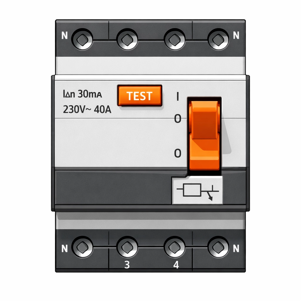 Moderner FI-Schutzschalter zur Überprüfung der elektrischen Sicherheit beim E-Befund Wien.