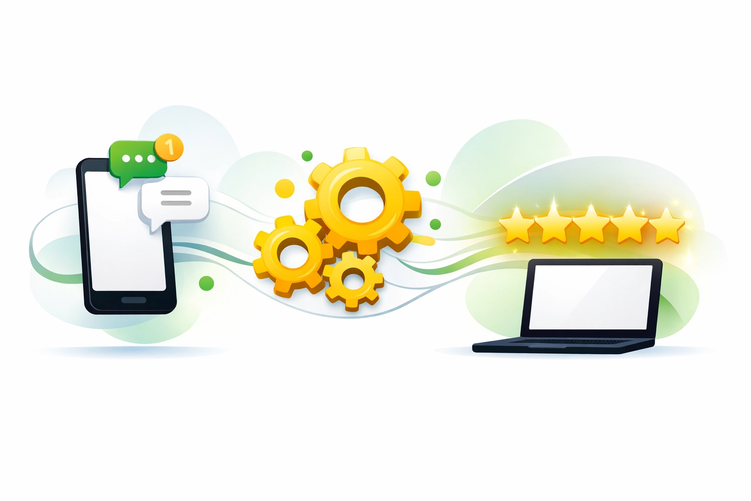 Automatizált véleménygyűjtő rendszer, amely az üzeneteket 5 csillagos értékelésekké alakítja.