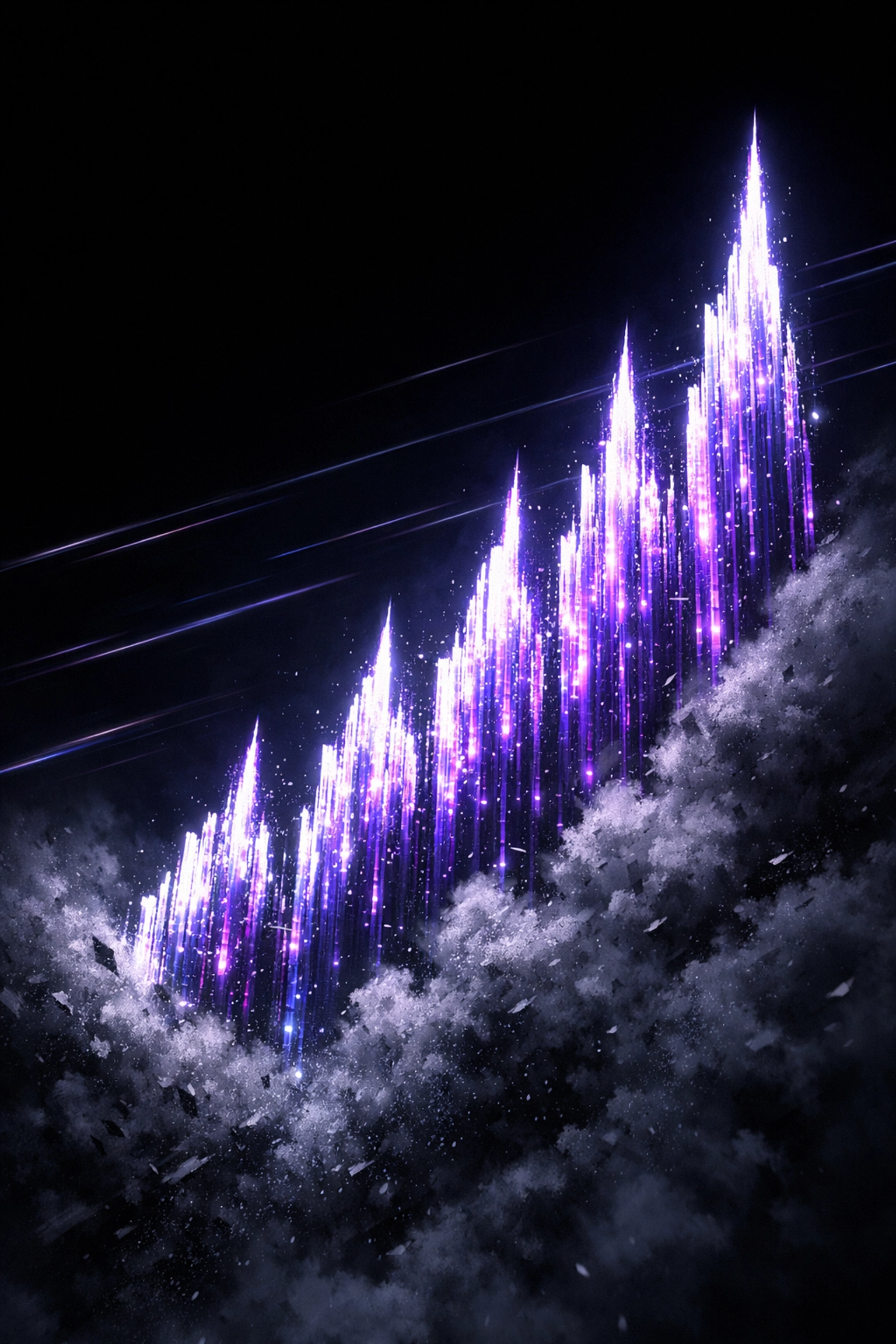 Rising light pillars representing the RBA interest rate hike to 4.1% and financial market pressure.