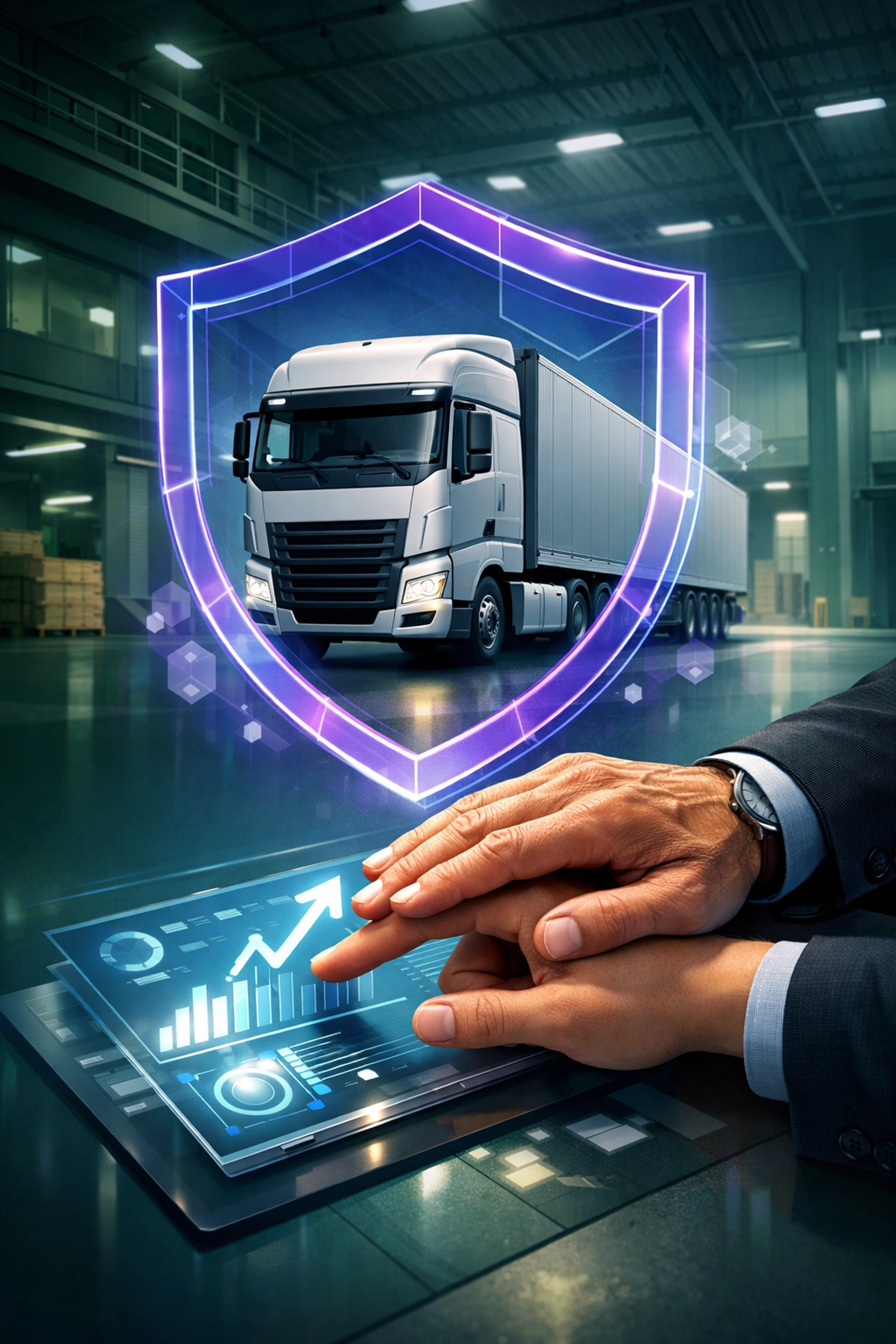 HGV insurance and safety illustration highlighting recruitment for newly qualified drivers.