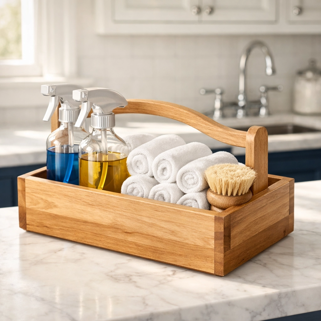 Eco-friendly house cleaning MA supplies and microfiber cloths ready for a Spring Cleaning Ninja Strike.