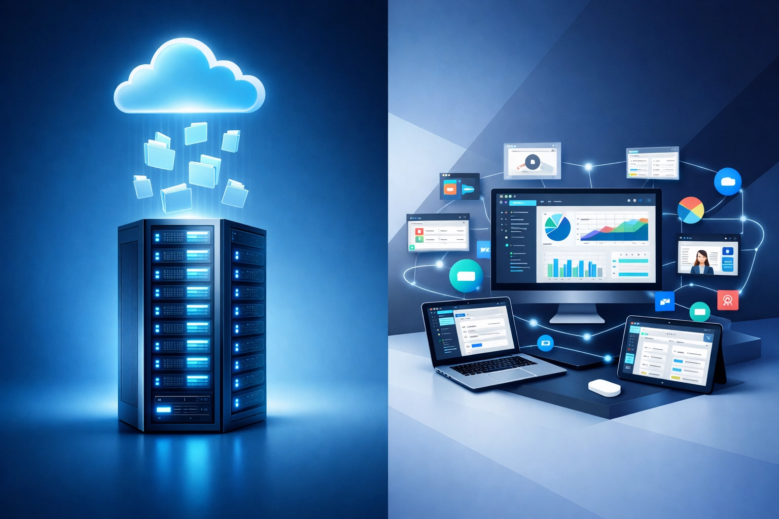 Data backup versus business continuity showing difference between file recovery and operational systems