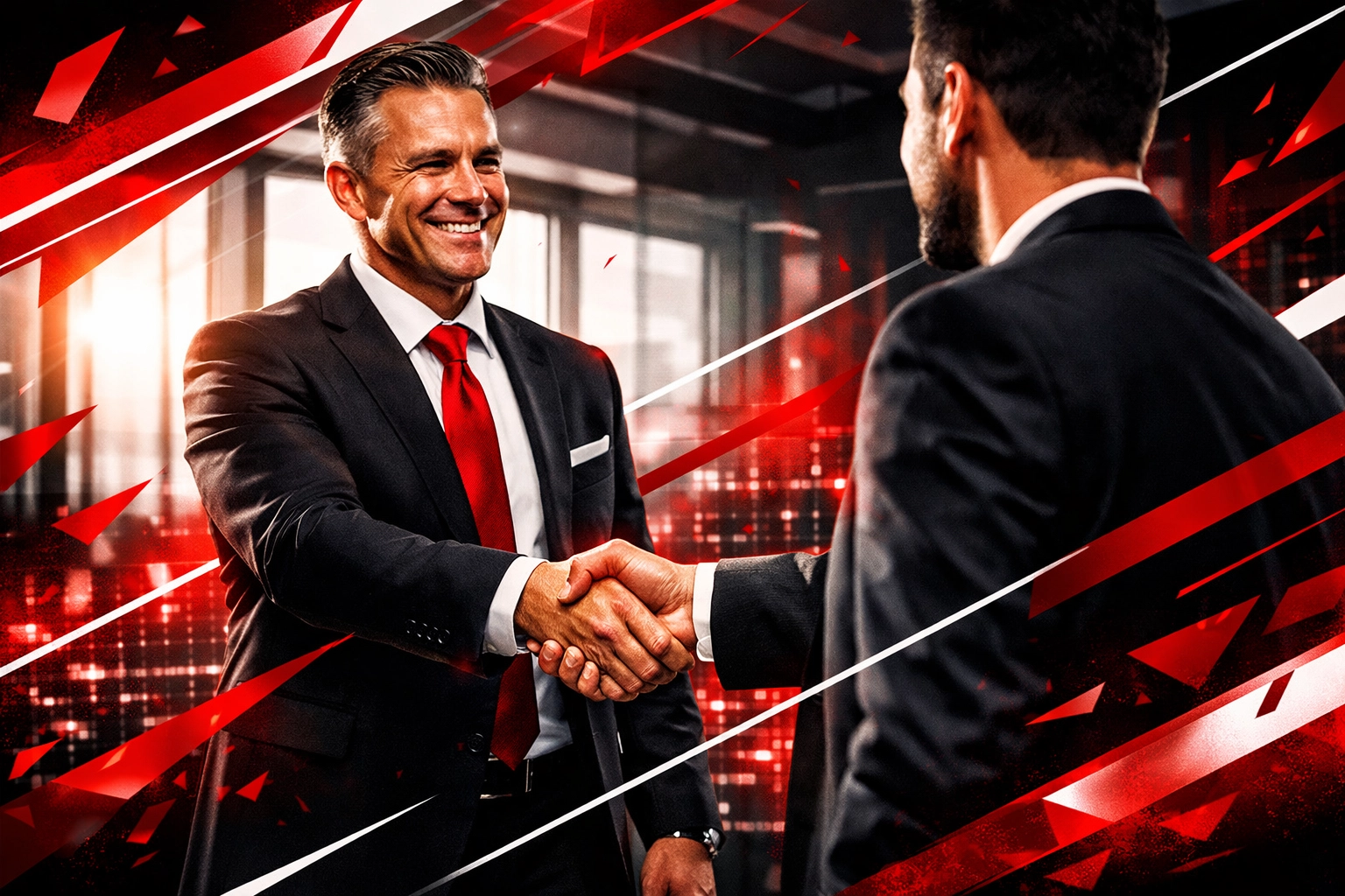 Professional handshake in a Wesley Chapel office showing the human side of a Tampa business sale.