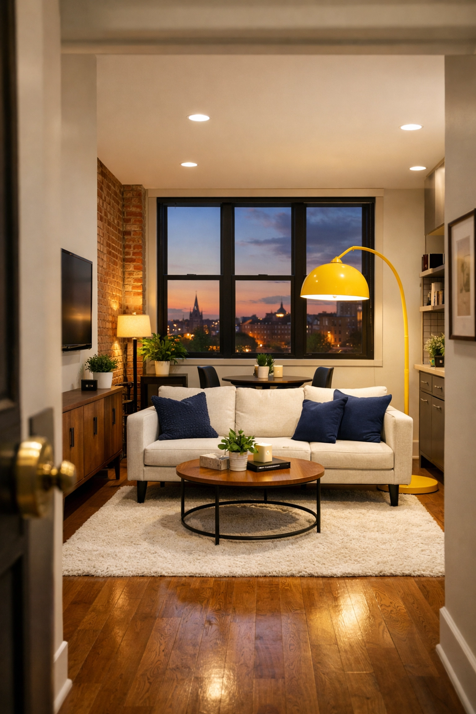 Spotless modern apartment interior cleaned by expert maid services Lowell in the Merrimack Valley.