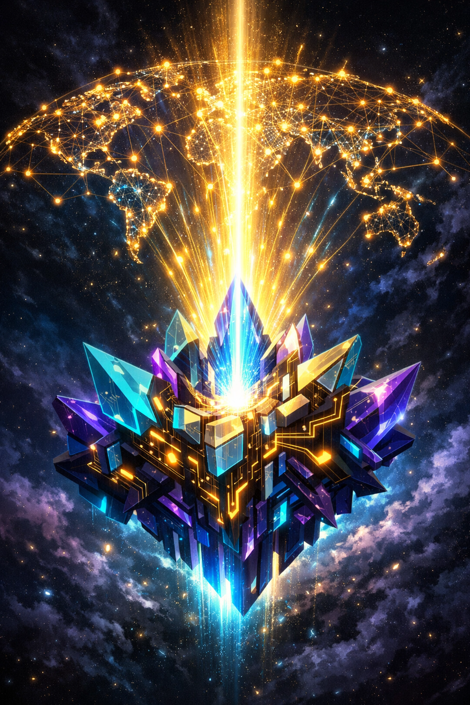 A global Web3 growth engine representing Larecoin decentralized payment infrastructure.