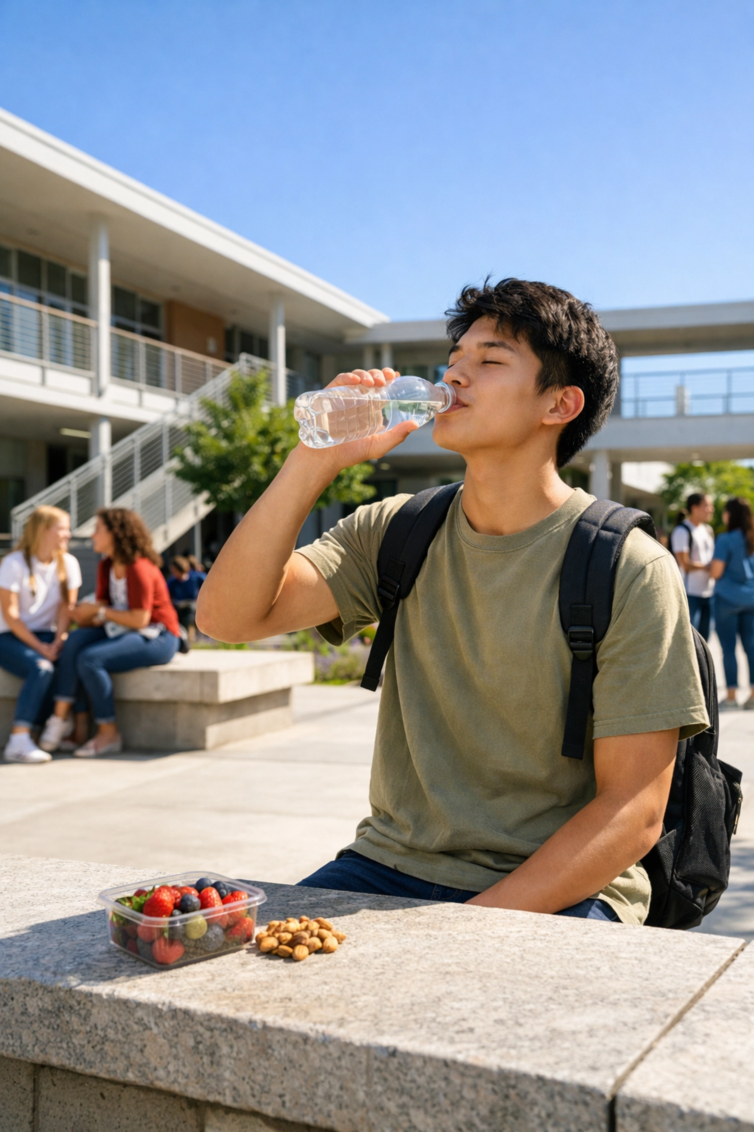 Student taking a healthy break to reset mental focus during the SAT test-day schedule.