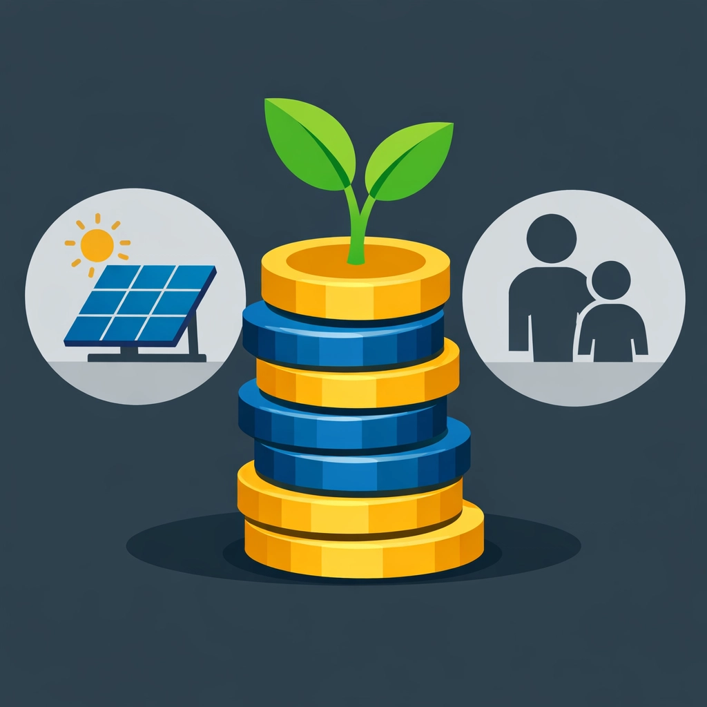 Icons for child tax credits and energy credits representing ways to maximize your 2026 tax refund.