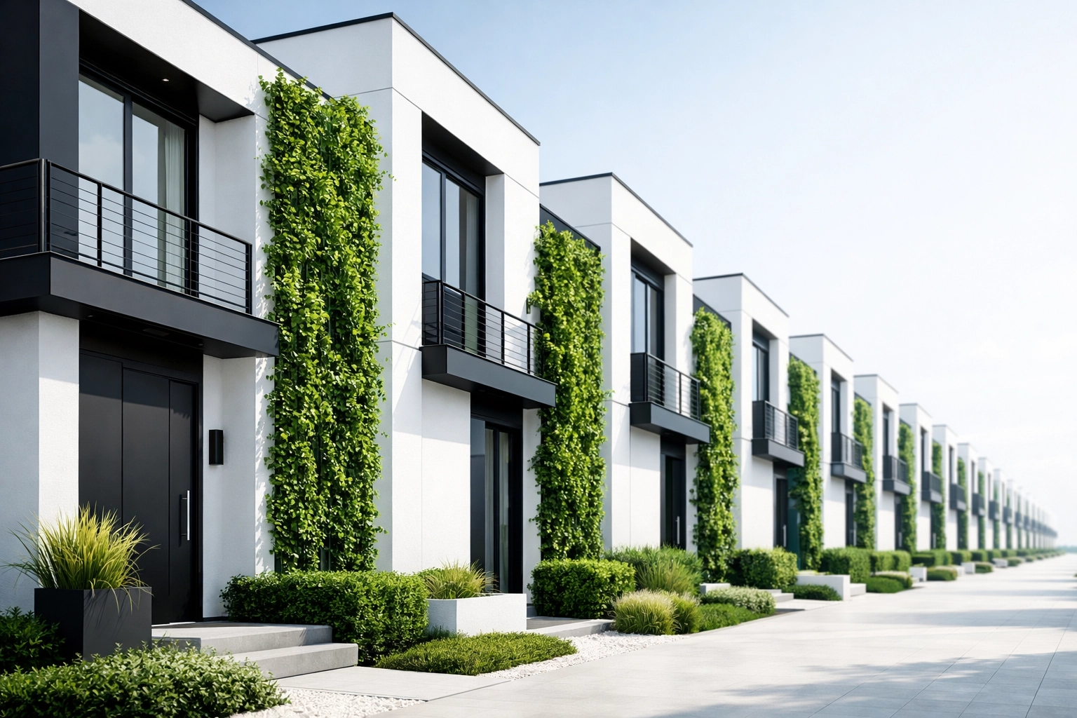 Modern multi-family townhomes representing the scaling of a real estate portfolio using Oklahoma investment loans.