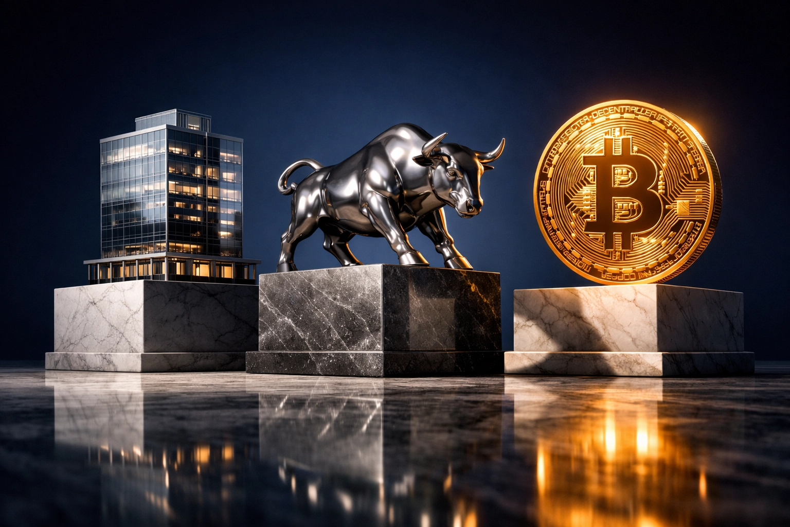 Three pillars representing real estate, private equity, and crypto investments for accredited investors