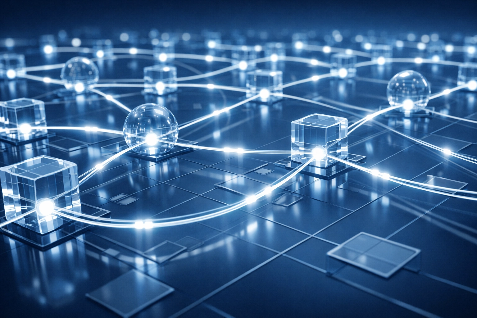 Interconnected digital network symbolizing automated scheduling and streamlined data flow for high-volume firms.