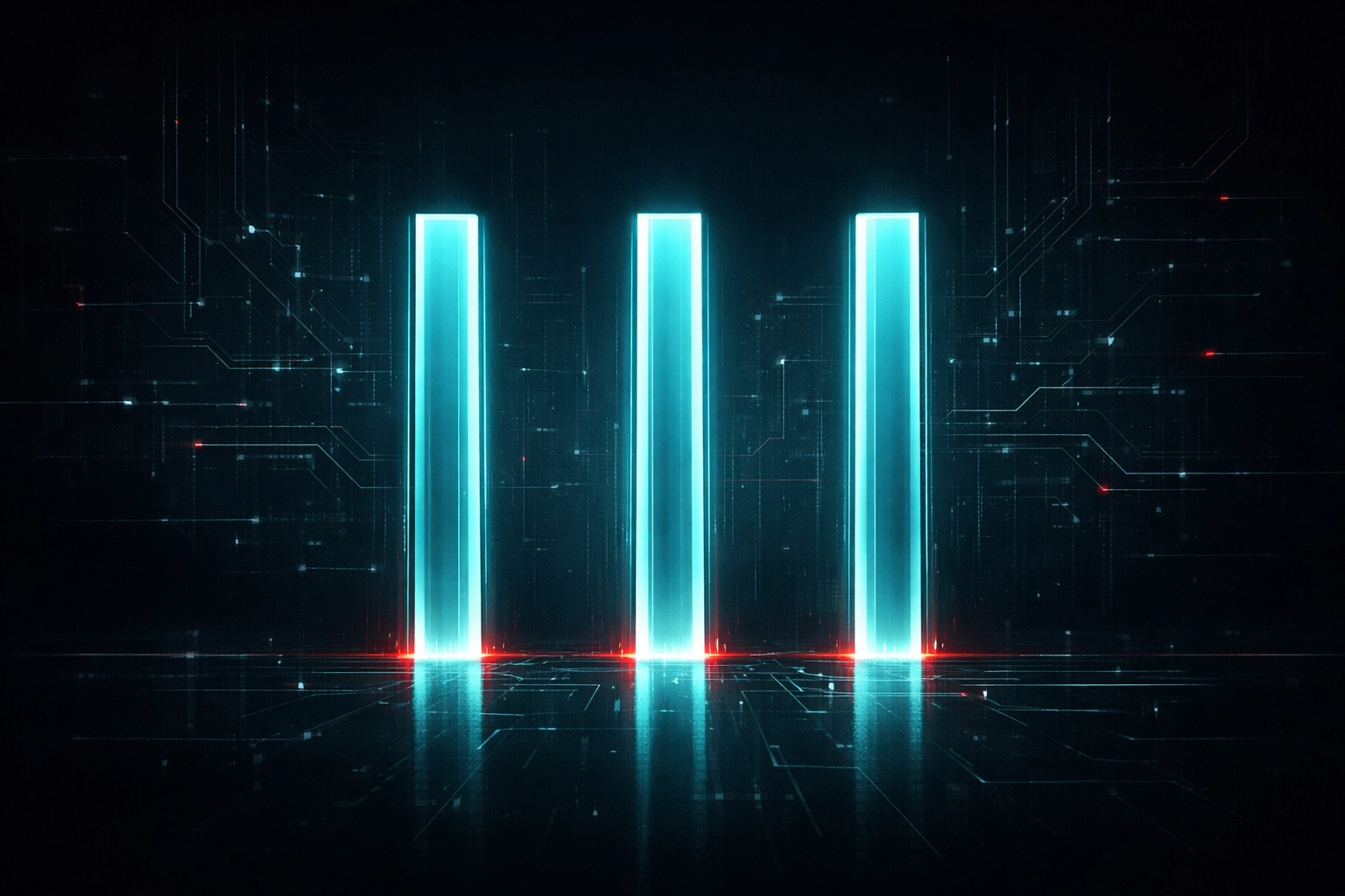 Three pillars delivery model abstract visual