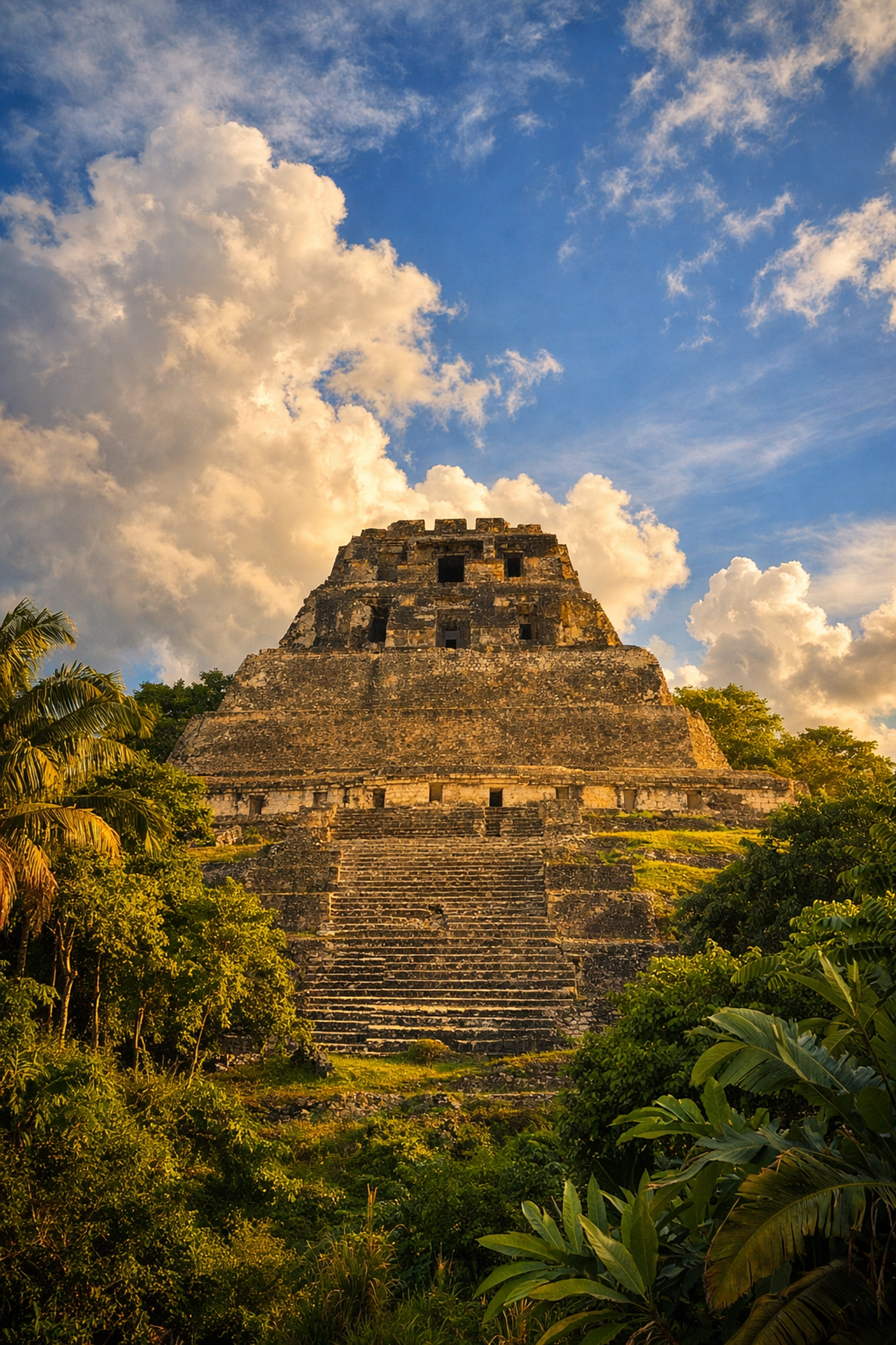 Xunantunich Mayan pyramid in Belize jungle for school cultural heritage trips