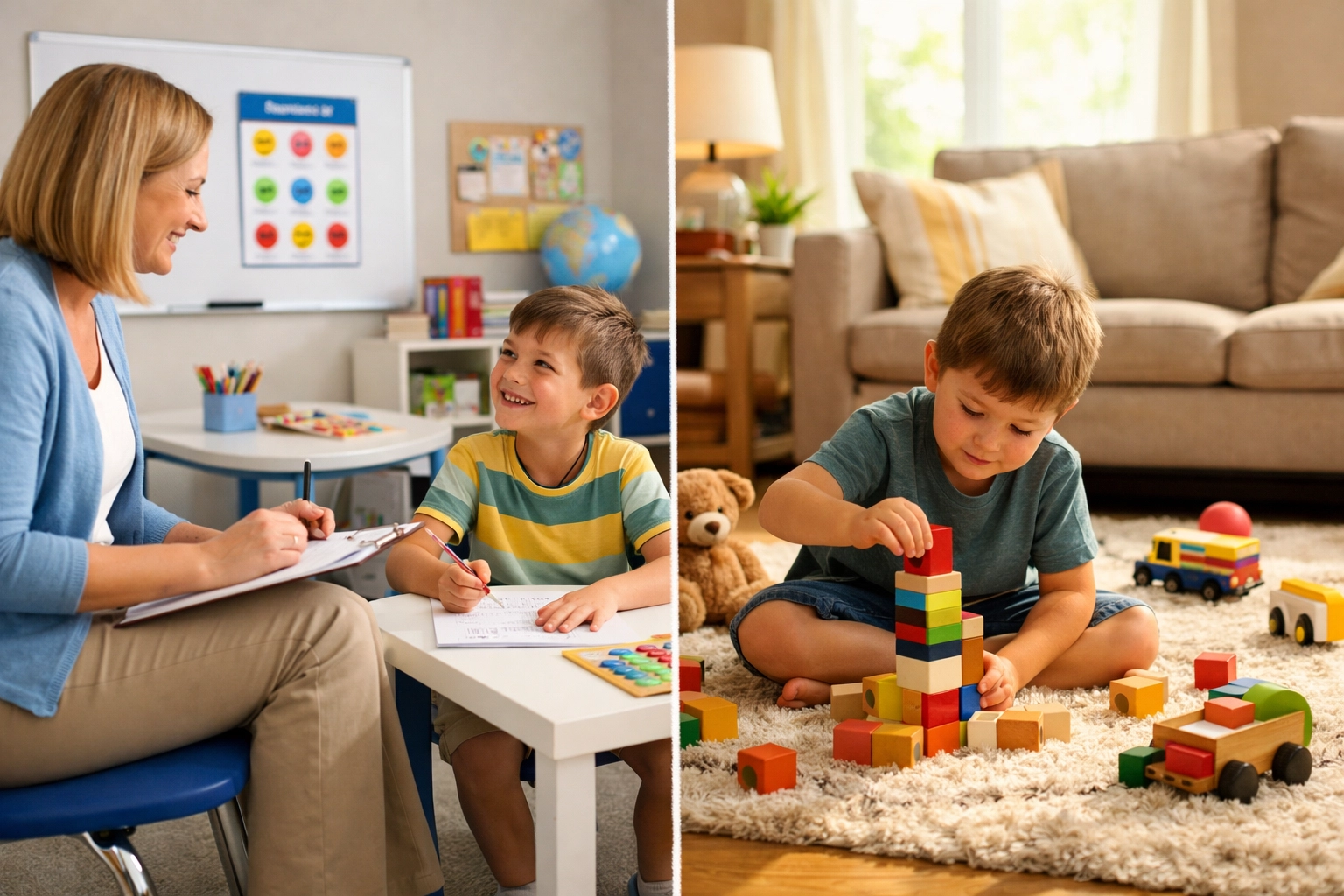 Comparison of clinic-based and home-based ABA therapy settings for children