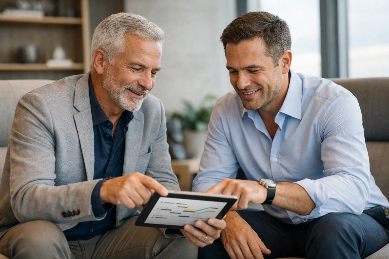 ServiceNow consulting services advisor and executive discussing a roadmap for ITOM and regulatory compliance.