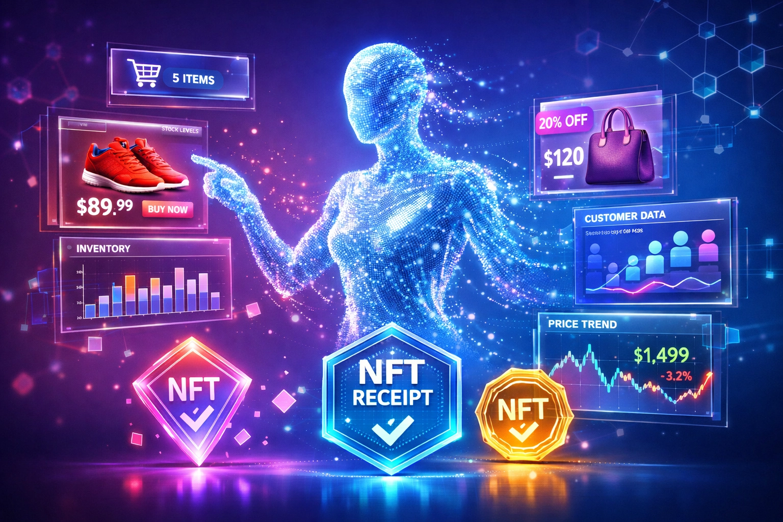 AI-powered blockchain shopping with real-time analytics and NFT receipt generation