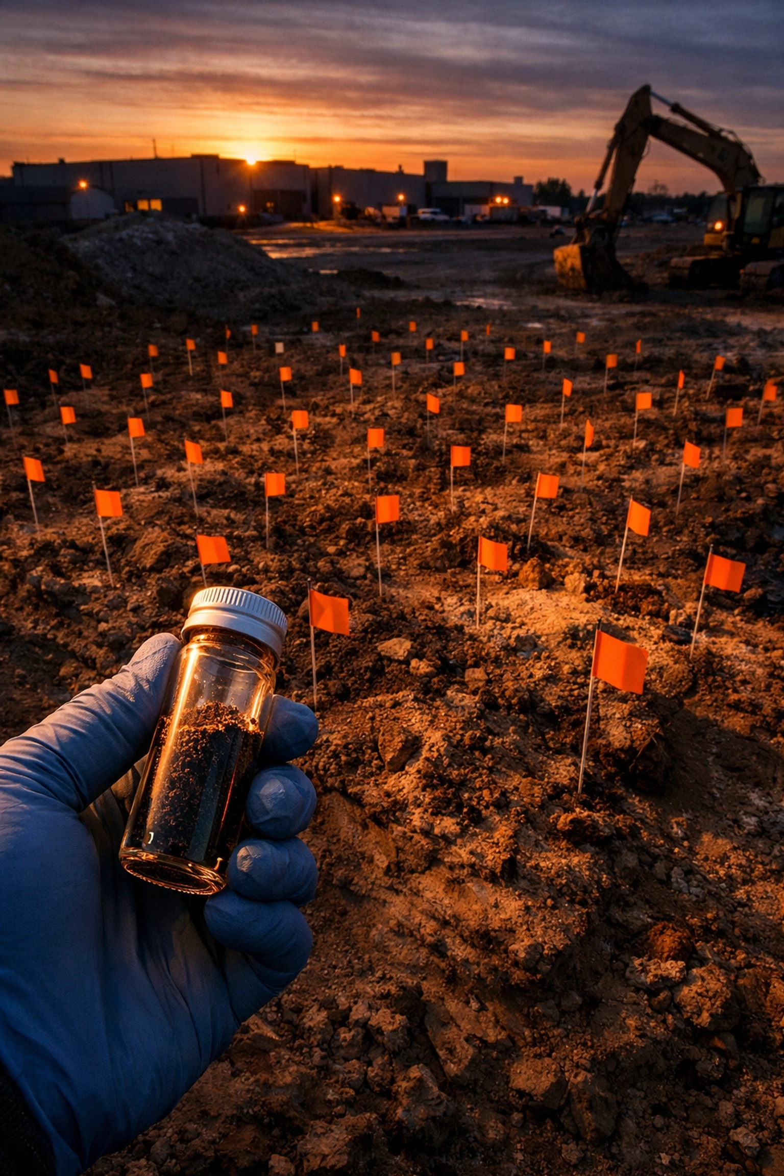 PFAS soil sampling at New Jersey industrial site for environmental testing