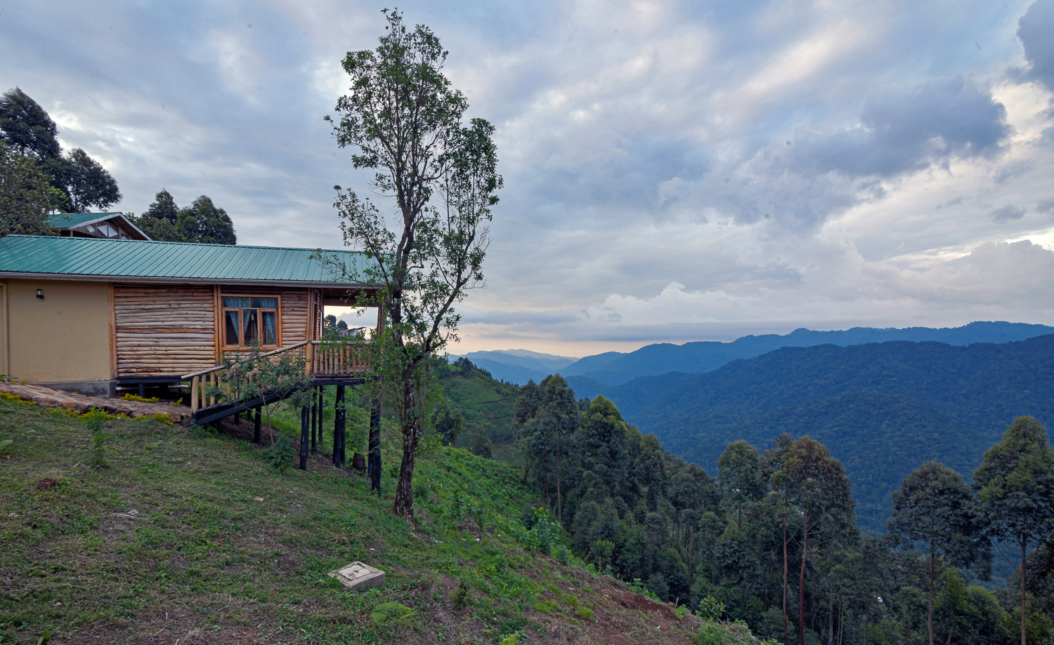 Private eco-lodge cottage at Orugano Bwindi Lodge with Virunga views — perfect base for a Luxury Uganda Safari.