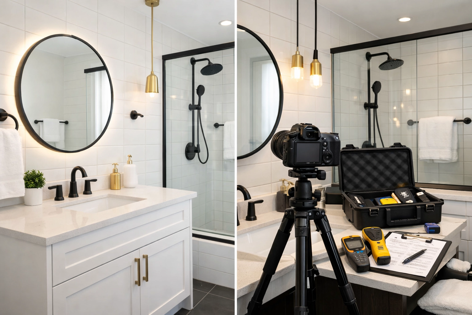 Professionally cleaned bathroom ready for tenant move-in documentation