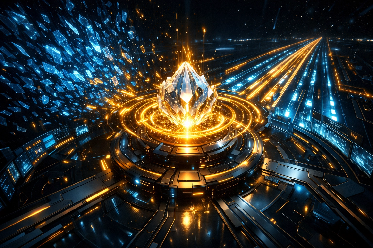 AI-powered digital network optimizing smart routing and currency conversion for Larecoin merchant payments.