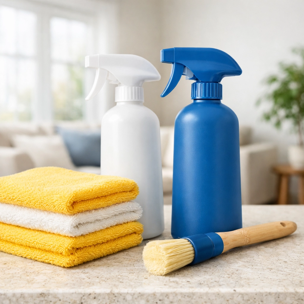 Eco-friendly cleaning tools and supplies used for expert deep cleaning services in Massachusetts homes.