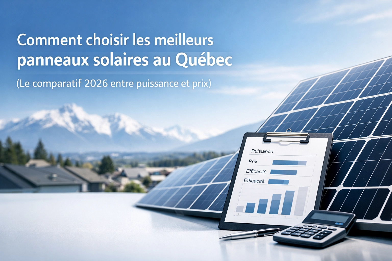 [HERO] Comment choisir les meilleurs panneaux solaires au Québec (Le comparatif 2026 entre puissance et prix)