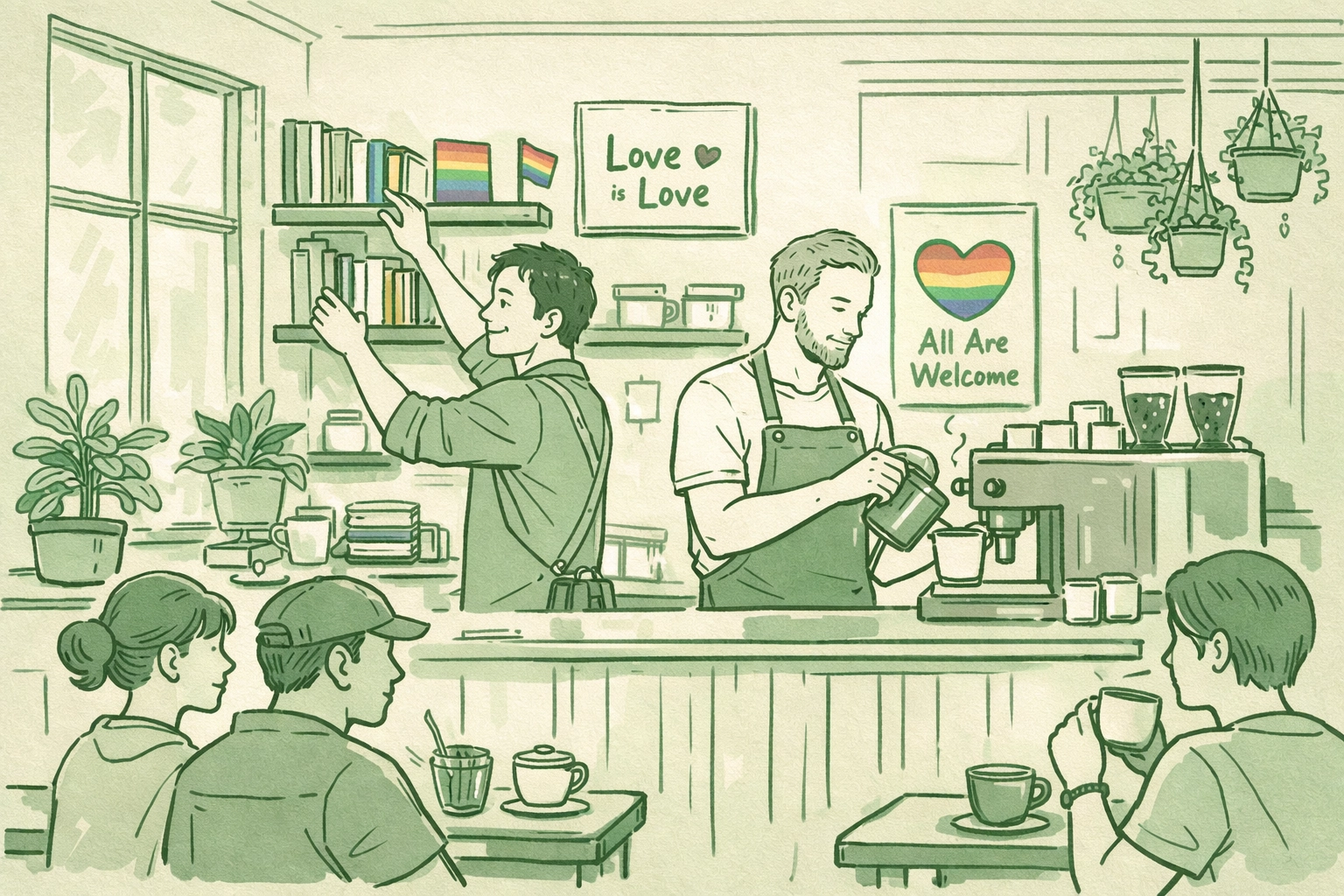 Two men running queer-friendly café in Hong Kong MM romance business partnership story