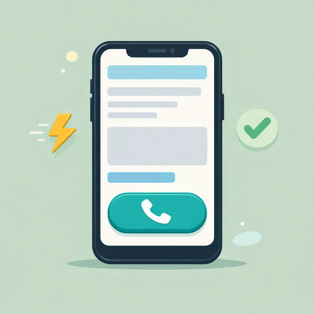 Mobile-first website design on a smartphone featuring fast load times and click-to-call buttons for local leads.