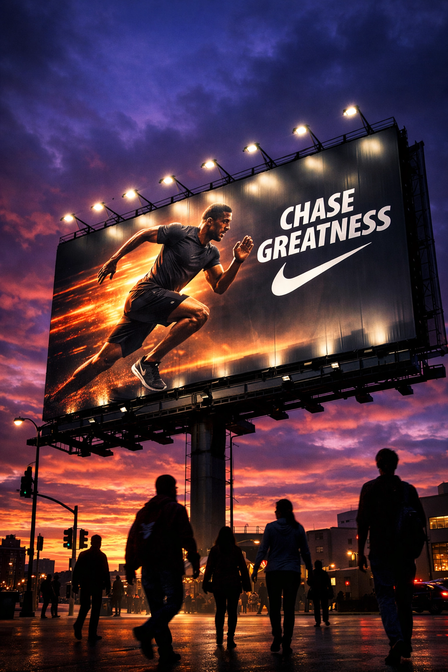 Outdoor billboard sports advertising as part of Super Bowl marketing strategy