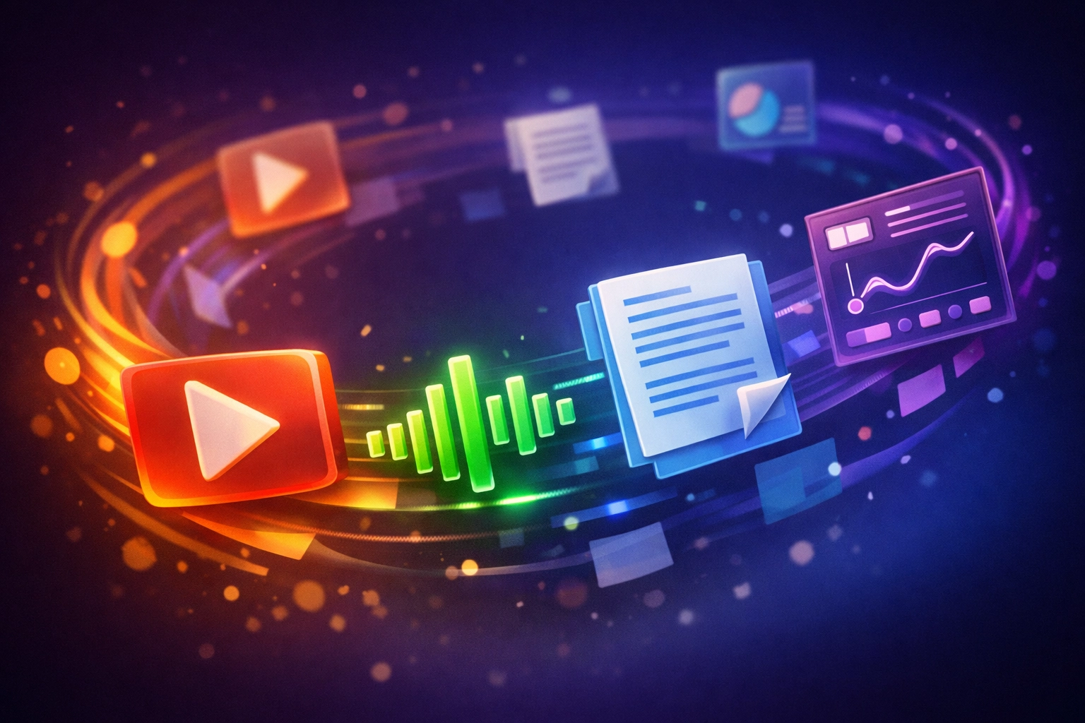 Simon Leung multi-format content marketing symbols including video audio and interactive elements