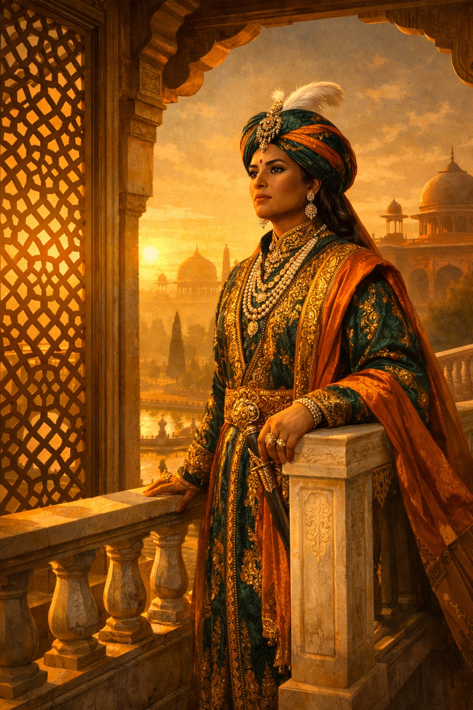 Historical illustration of a Khwaja Sira advisor in Mughal-era attire, representing their ancient heritage in Pakistan.