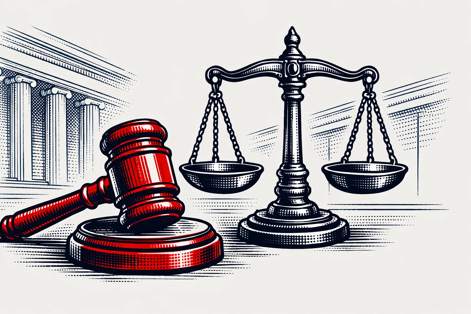 Judicial gavel and scales of justice symbolizing the legal debate over religious displays in public spaces.