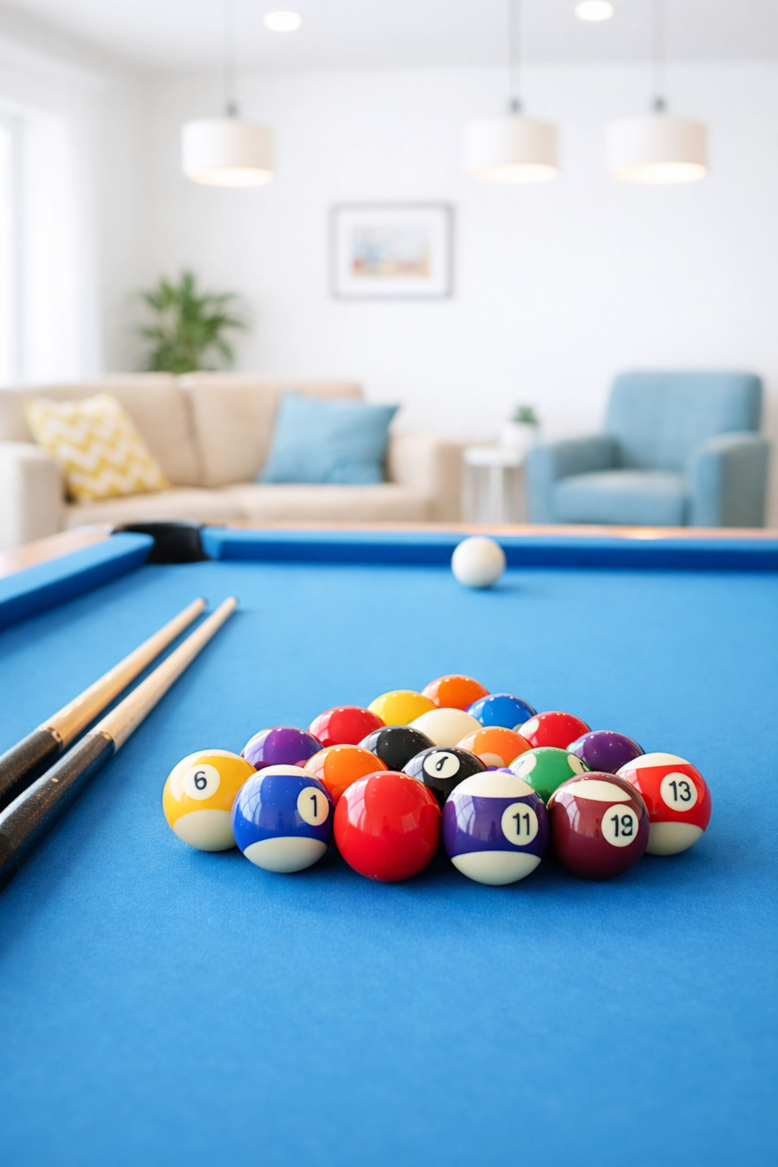 Pool table and recreation area at American Legion Post for sober activities