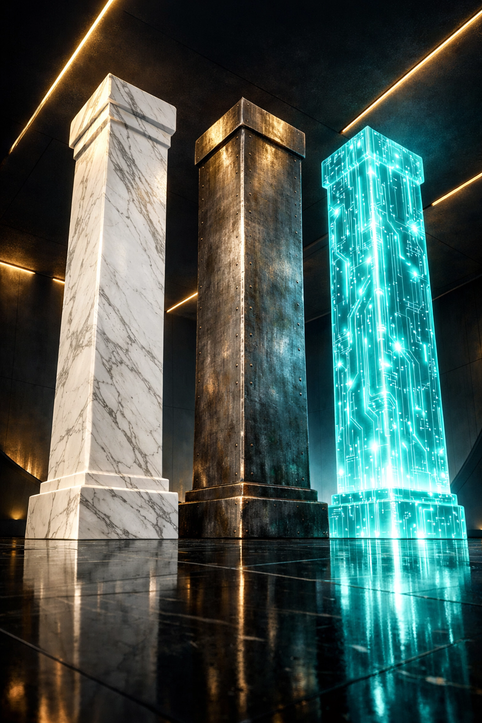 Three pillars of the 40/30/30 model: traditional, alternative, and digital asset diversification.