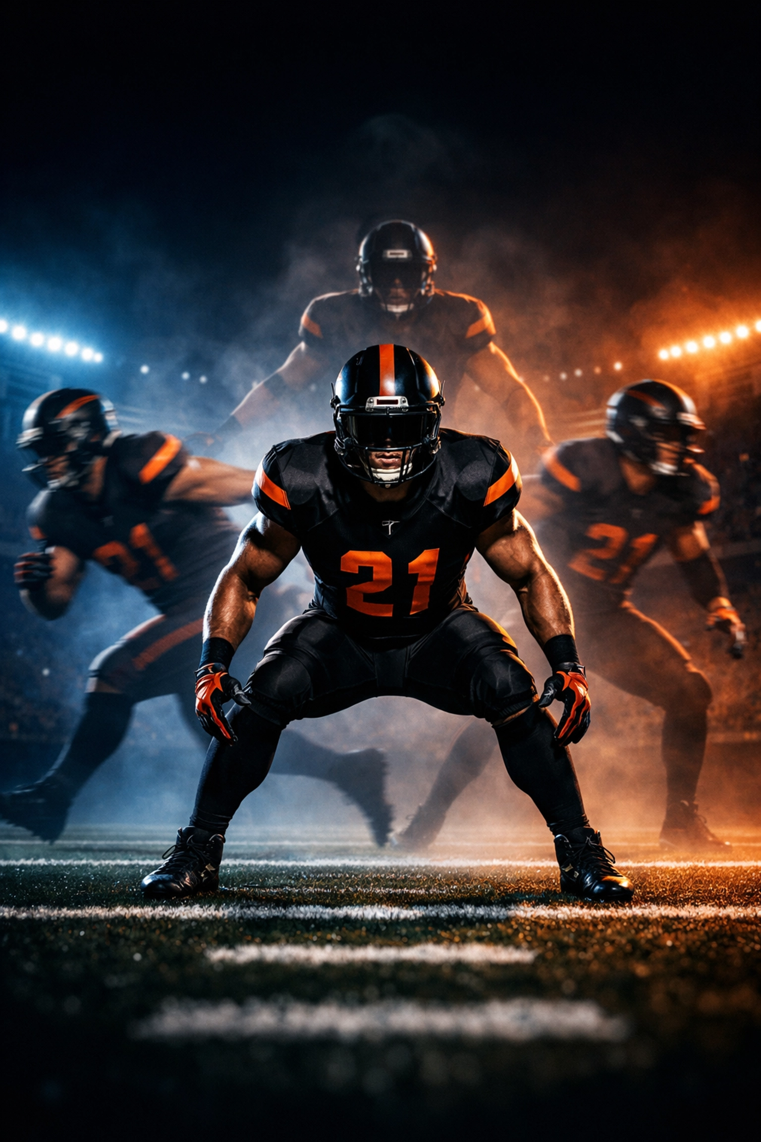 Middle safety in a modern 3-safety defense illustrating versatility and multiple defensive looks.