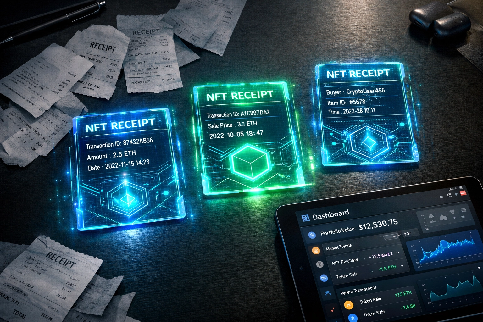 NFT receipts on blockchain versus traditional paper receipts for merchant accounting