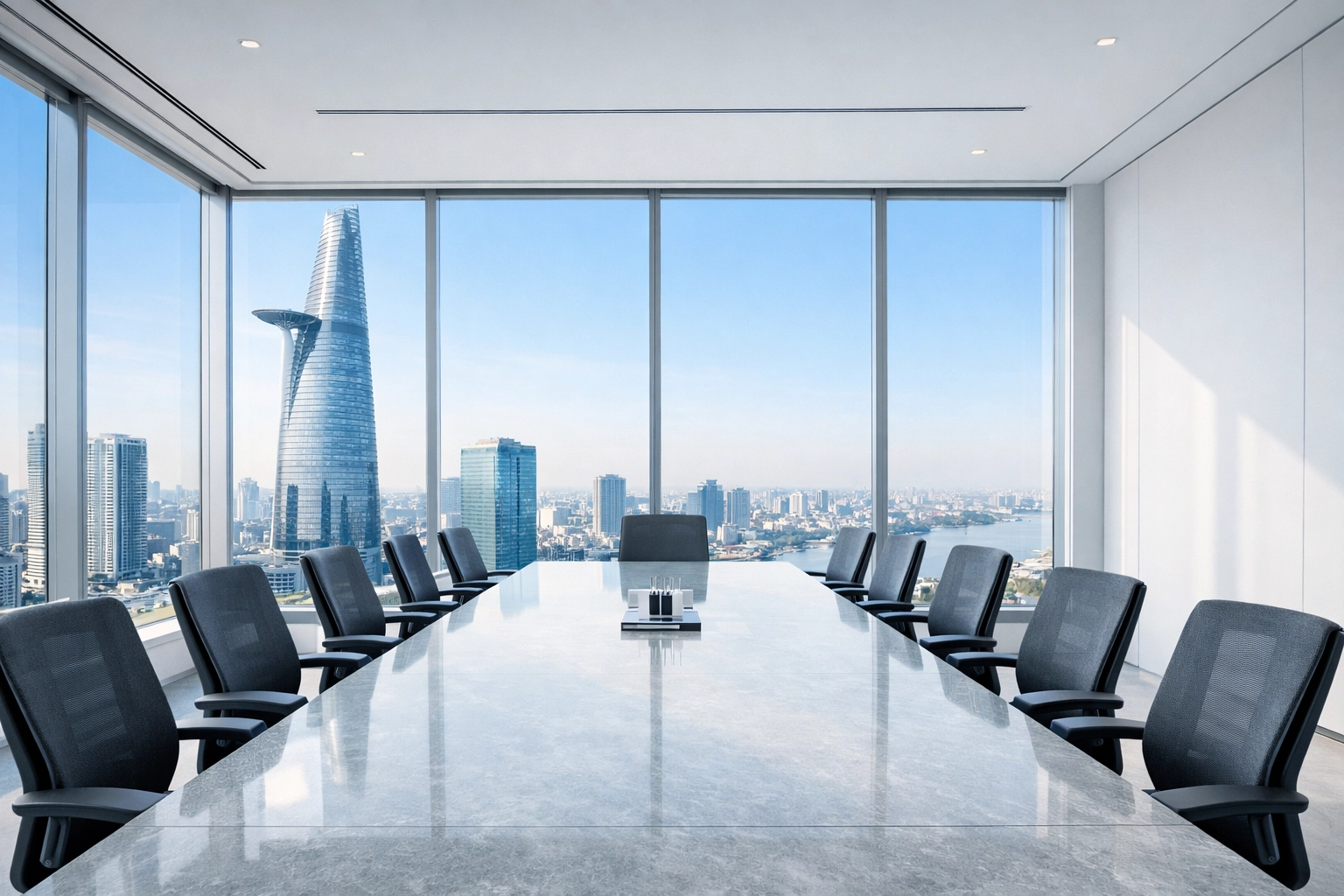 Modern Ho Chi Minh City boardroom illustrating corporate governance standards in Vietnam.