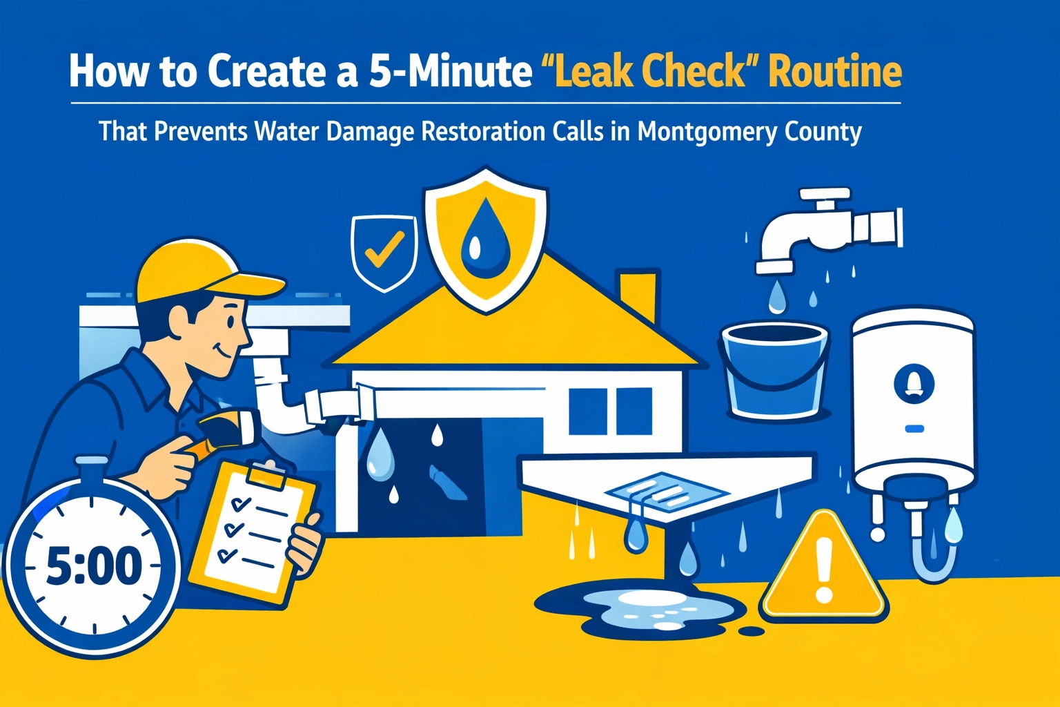 [HERO] How to Create a 5-Minute “Leak Check” Routine That Prevents Water Damage Restoration Calls in Montgomery County