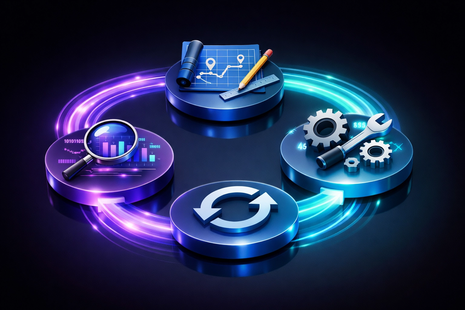 Four-phase HIPAA risk assessment cycle showing assess, plan, implement, and maintain stages