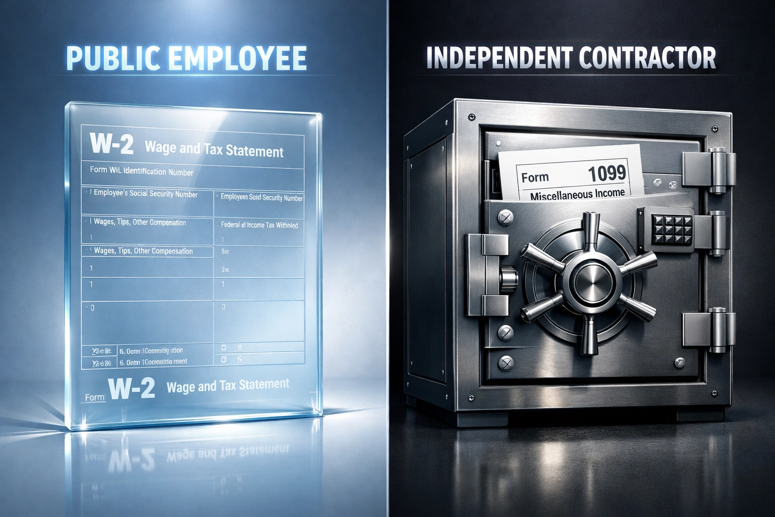 W-2 versus 1099 tax forms illustrating student-athlete independent contractor status debate