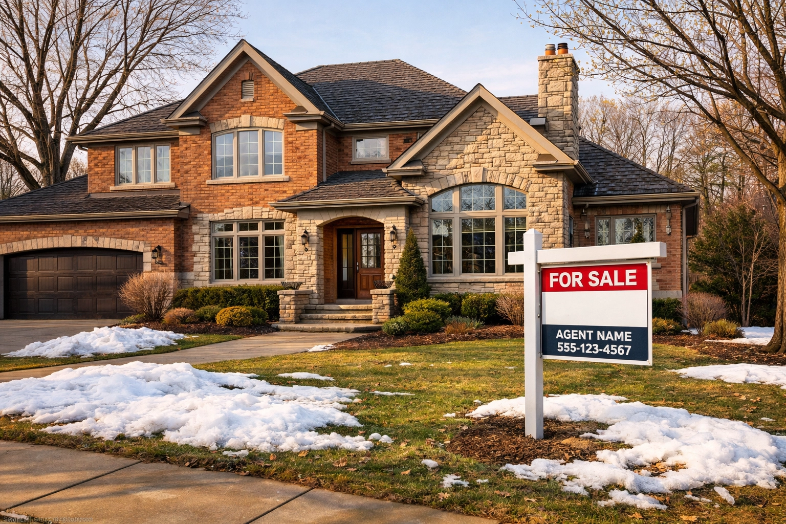 For sale home in Chicago North Shore suburb during early spring market season