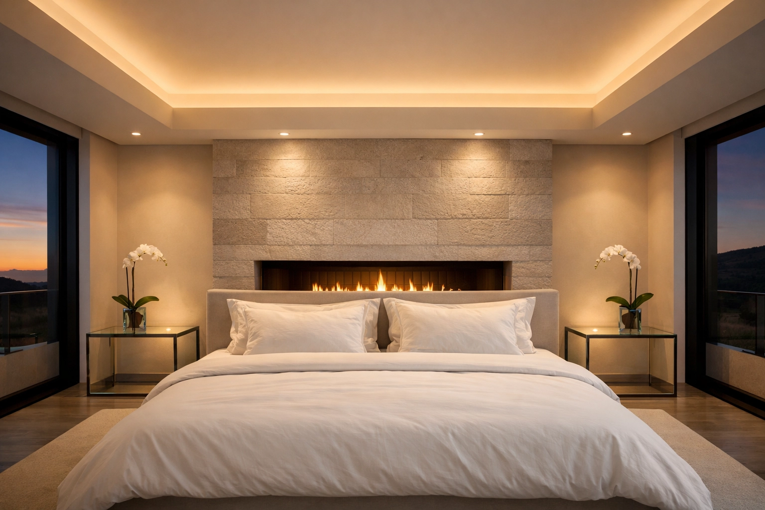 Meticulously clean master bedroom in Sudbury showcasing the peace of mind provided by weekly cleaning services.